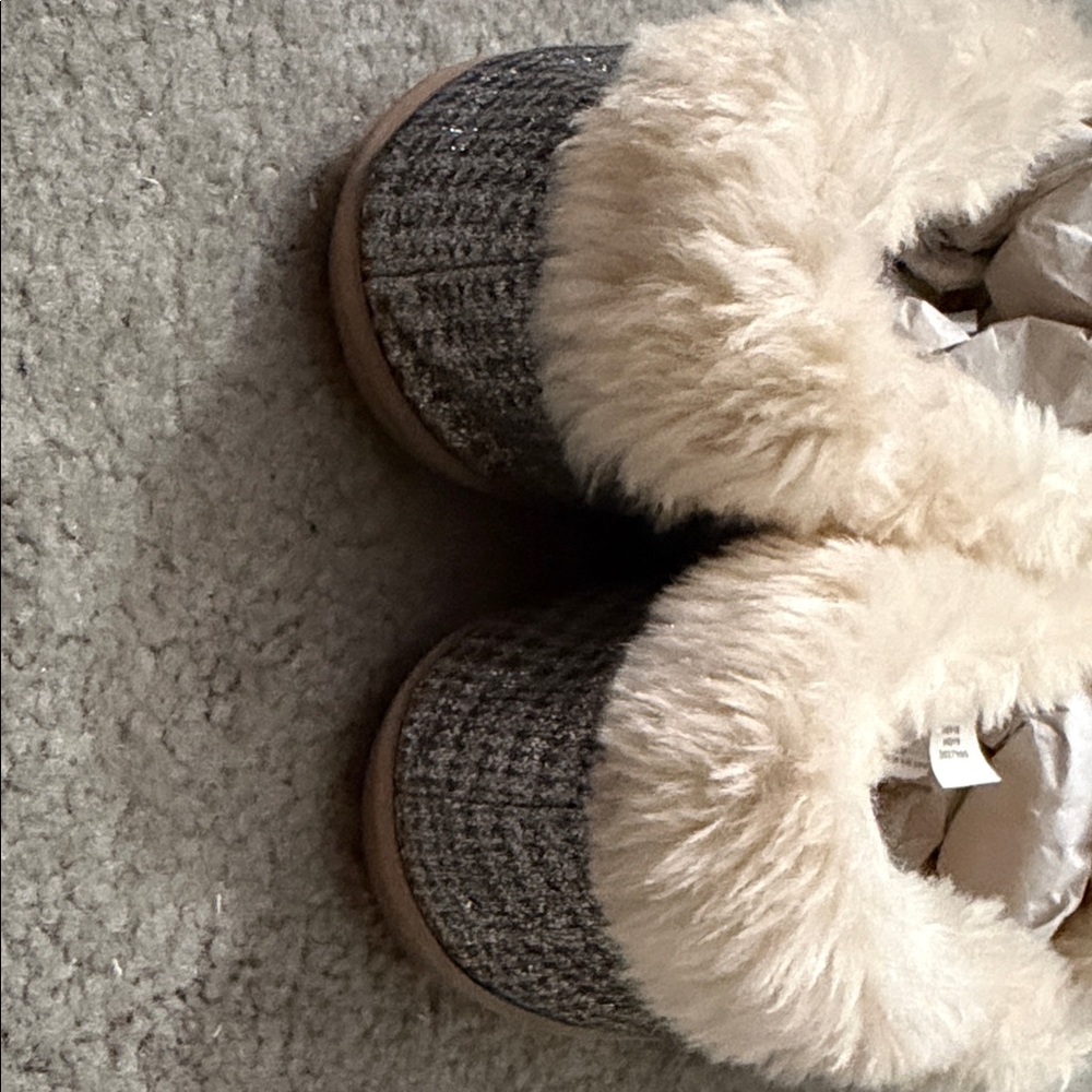 J. Crew Metallic Gray Slippers with Cream Lining - Picture 5 of 8